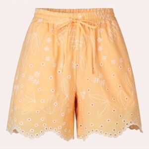 Stine Goya Light Orange Embroidered Eyelet Melinda Short In Pineapple Picnic NWT